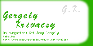 gergely krivacsy business card